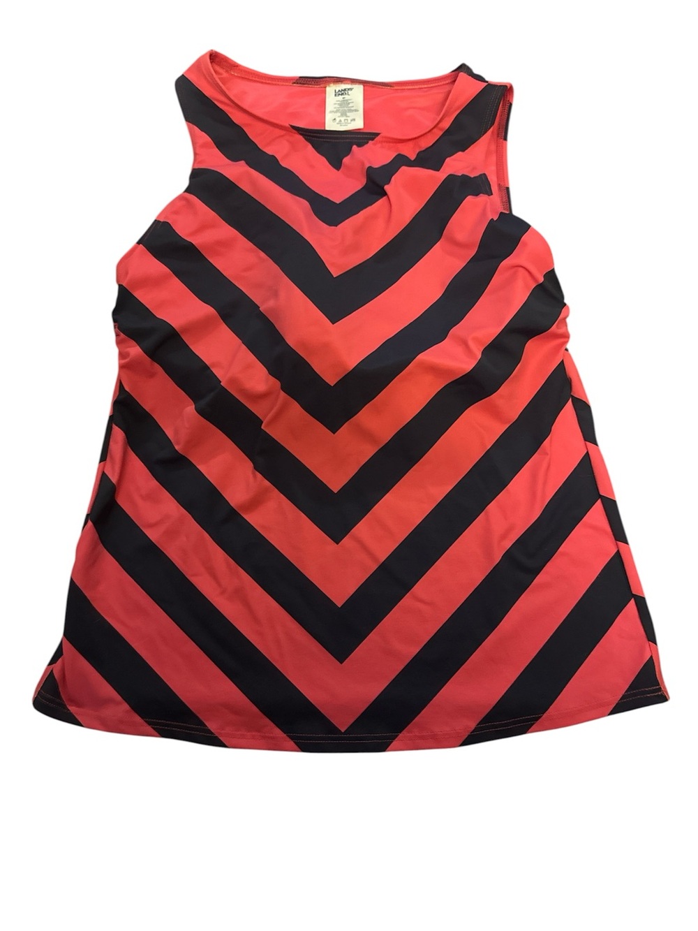 NWT Lands End Women’s Coral and Blue Chevron Tank Top